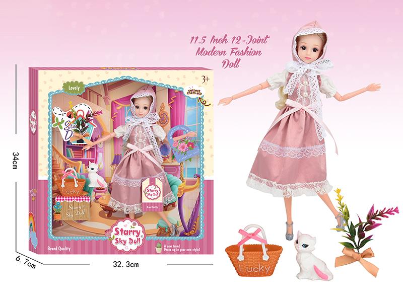 11.5 Inch 12-Joint 3D Eyes Fashion Doll