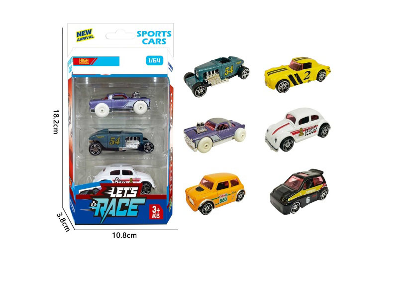 3 Pieces Of 6 1:64 Alloy Vehicles