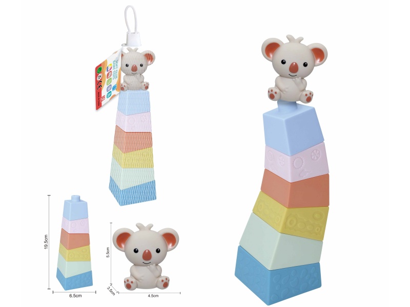 Soft Plastic Stacked Tower Finger Doll Set(Koala) 7pcs