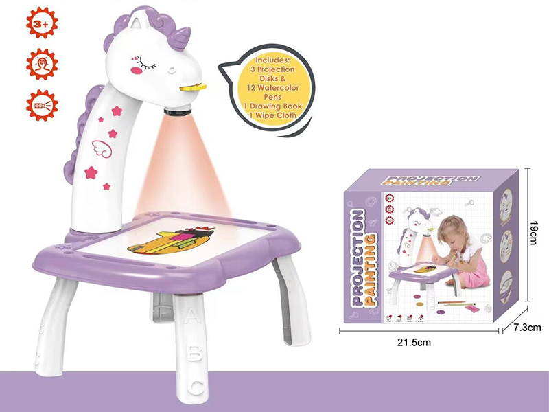 Unicorn Mini Projection Drawing Board(Purple)No Music