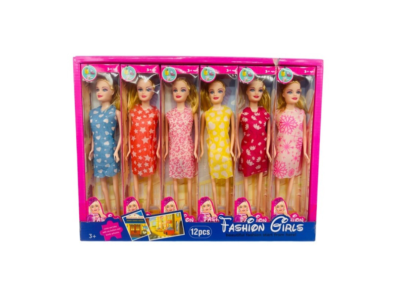 11.5 "Solid Doll Midskirt Ponytail Hairstyle (12 Pieces)