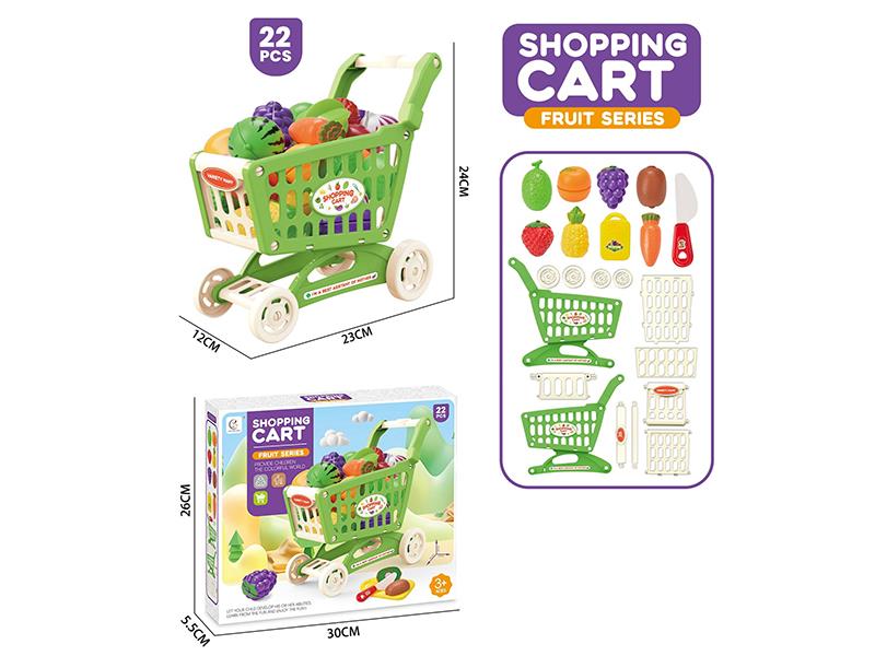 Shooping Cart + Cutting Fruits Set 22pcs