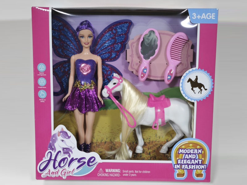 Flower Fairy With Horse (With Lighting And Music Pack Ag13)