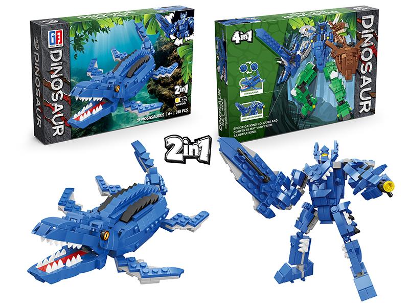 Transformation Mosasaur Robot Dinosaur Building Blocks(318PCS)