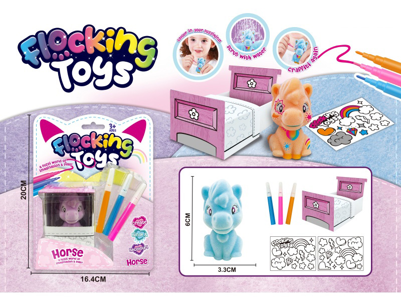 Diy Painted Washable Flocking Pony