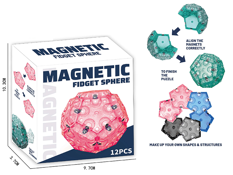Transparent Pentagon Building Block DIY Magnetic Ball 12PCS