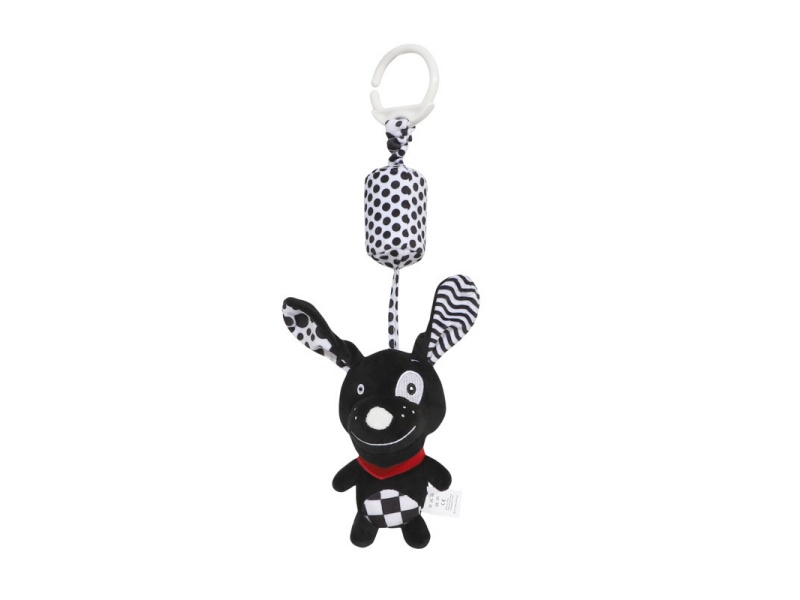 A Black Plush Baby Bell Pendant With A Sound