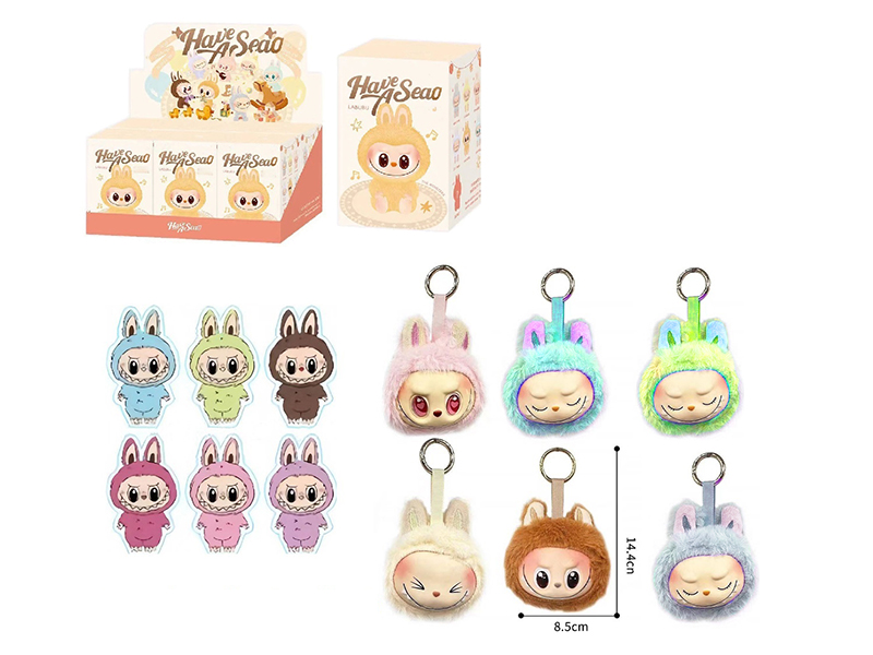 Plush Labubu Doll Pendant With 1 Card(6PCS)