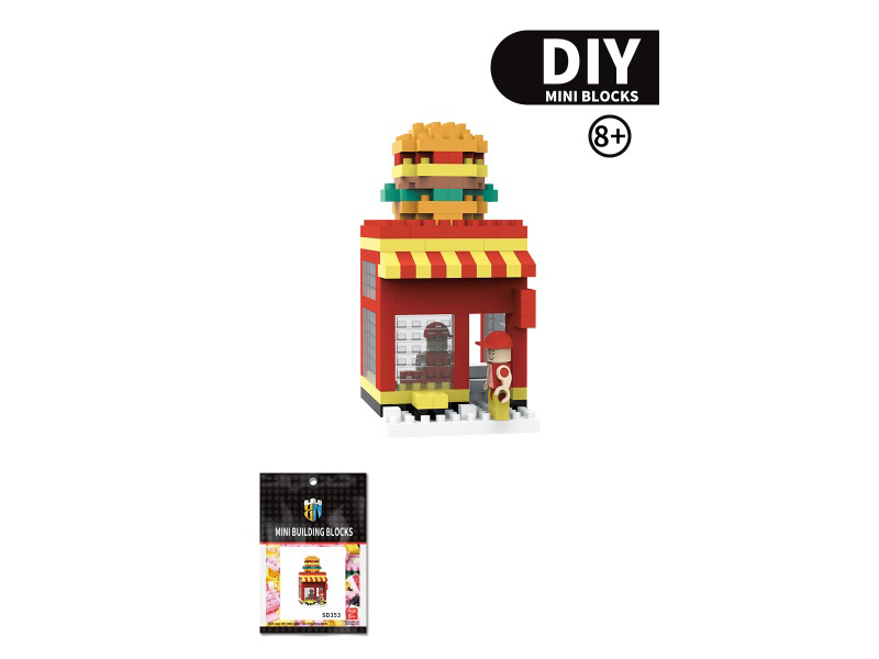 Street View Series - 248 PCS Of Hamburger Shop Building Blocks