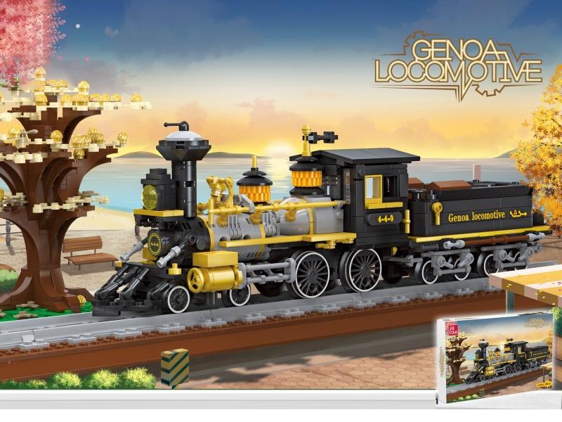 Building Blocks: Genoa 4-4-0 Motorcycle, Chinese-English Universal Box, 950Pcs
