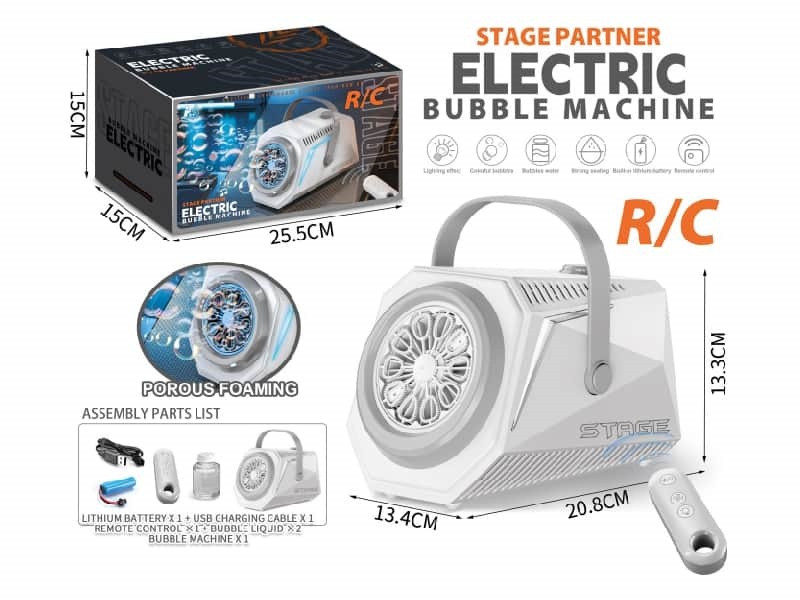 Automatic Bubble Machine With 2 Bottles Of 90ml Bubble Solution