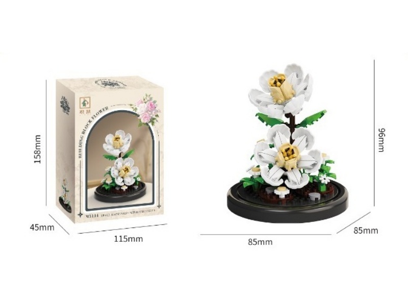 Building Blocks: Gardenia Flower + Base 173 Pcs