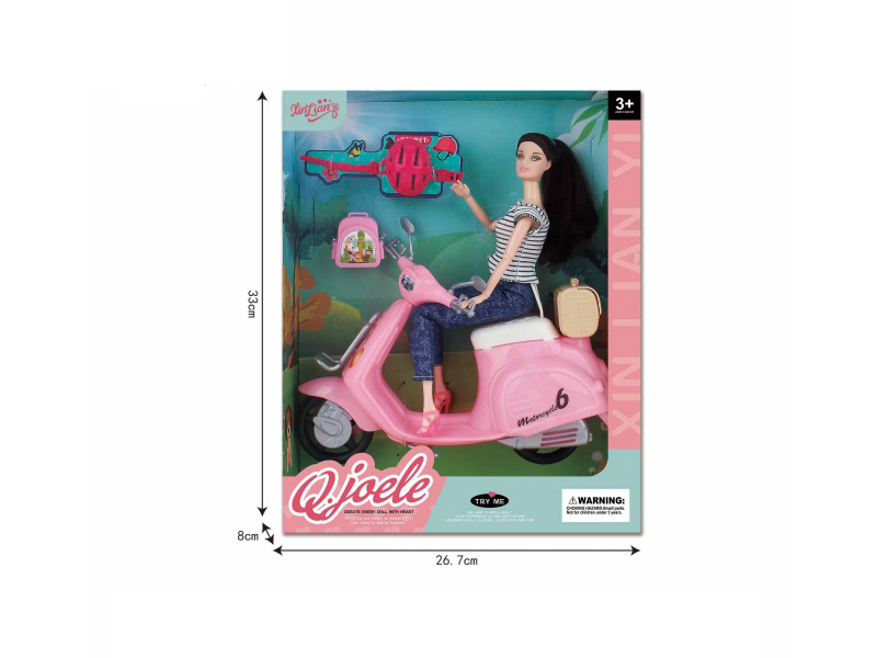 Joller 11.5-Inch Articulated Doll Motorcycle Set