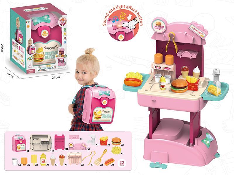 2 In 1 Backpack Hamburger With Sound And Light