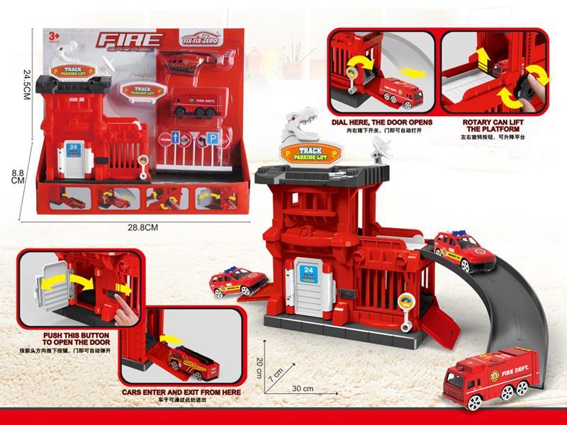 Multifunctional Alloy Fire Fighting Parking Kit (1 Alloy Car+1 Aircraft)