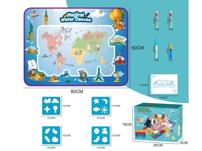 80*60 World Map Style Water Painting Blanket