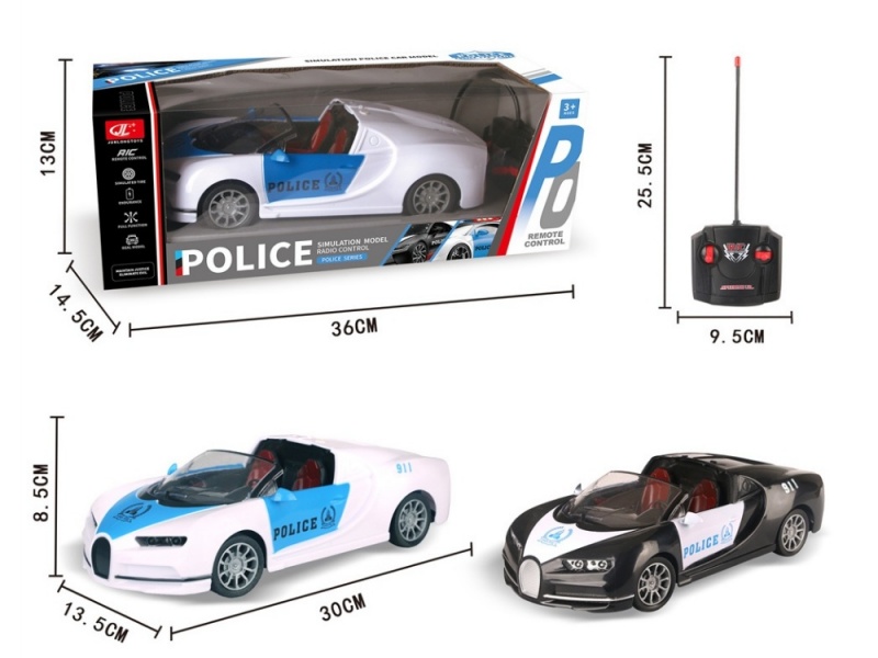 4-Channel RC  Convertible Bugatti Police Car