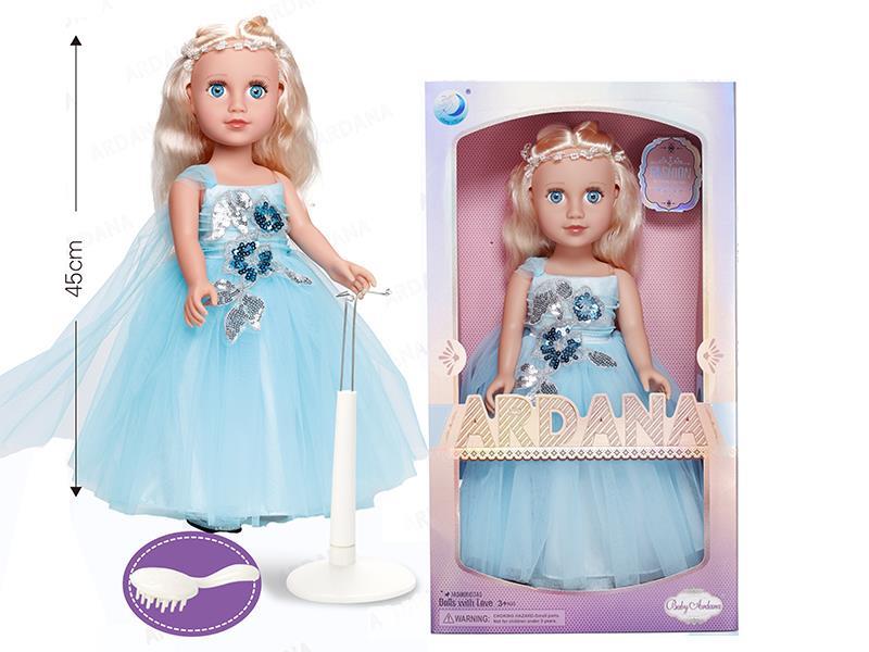 18 Inch Full Body Vinyl Princess Doll With Bracket