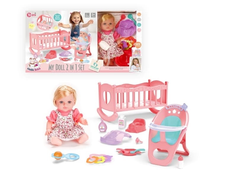 12-Inch Doll 2-In-1 Set (Bed + Chair)