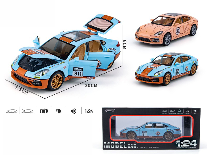 1:24 Panamera Racing Edition Pull Back Alloy Six-Door Car Model With Sound And Lights