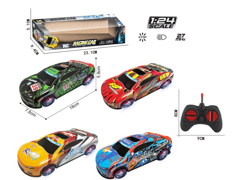 27 Frequency 1:24 Four-Way Tensile Graffiti Alloy Remote Control Car With Lights