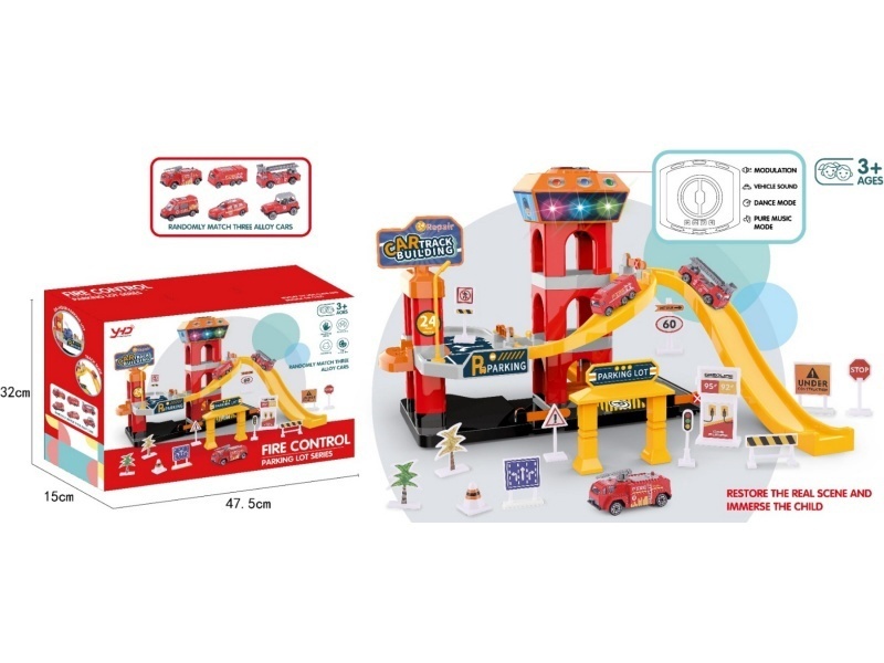 Fire Safety-Themed Series Three-Story Electric Lift Track Parking Lot Lighting And Music