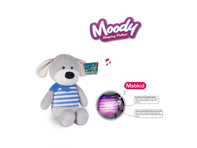 Smart Baby Plush Soothing Night Light (Puppy) Plush Animal 3.7V/300Mah Lithium Battery (Charged), Tepy-C Interface, 5V-1A