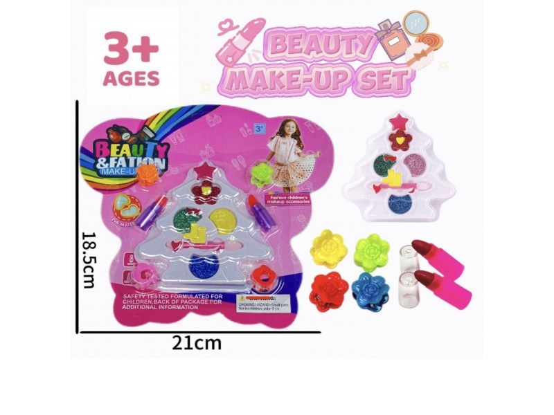 Christmas tree makeup, accessories and toys with 4 clips +2 lipsticks