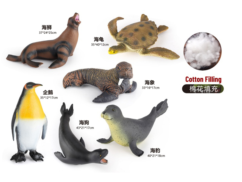 6-Piece Mixed Set Of 40Cm Plush Stuffed Marine Animals