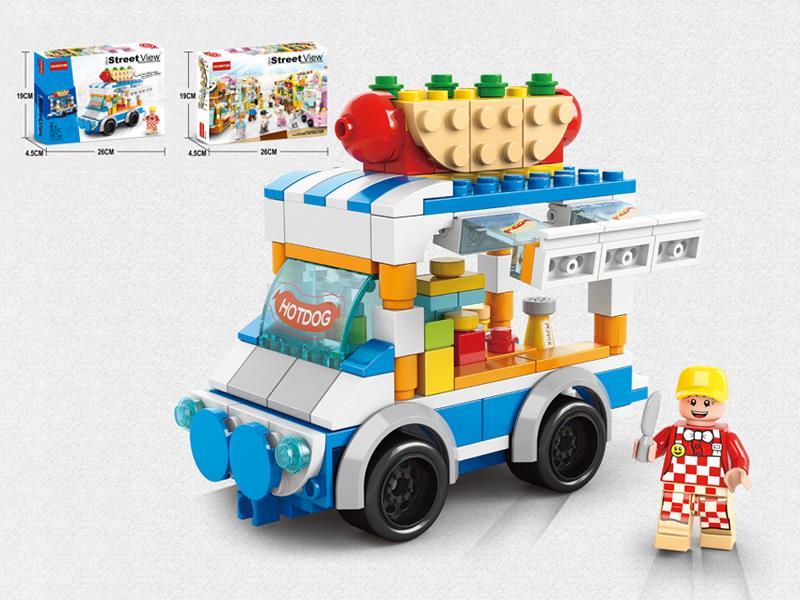 167PCS  Hot Dog Van Building Blocks