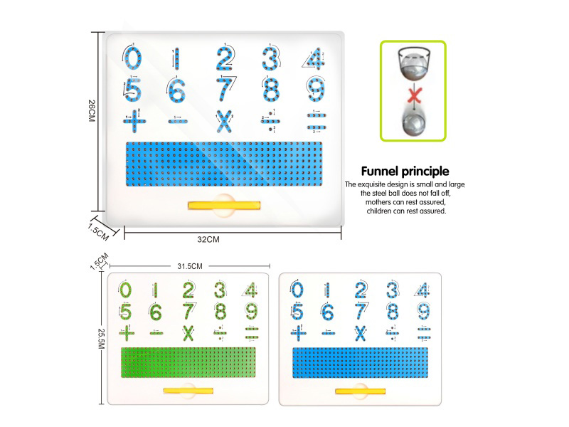 Magnetism Brush Drawing Board (Early Education Digital Board) (406 Beads)