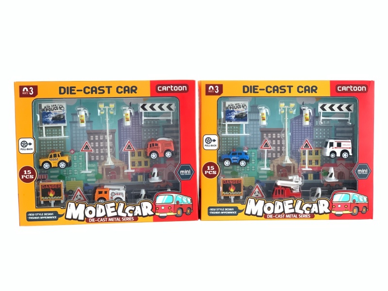 Hui Li Alloy Cartoon Rescue Sprinkler Truck Ladder Car Ambulance Police Car Car Window Box