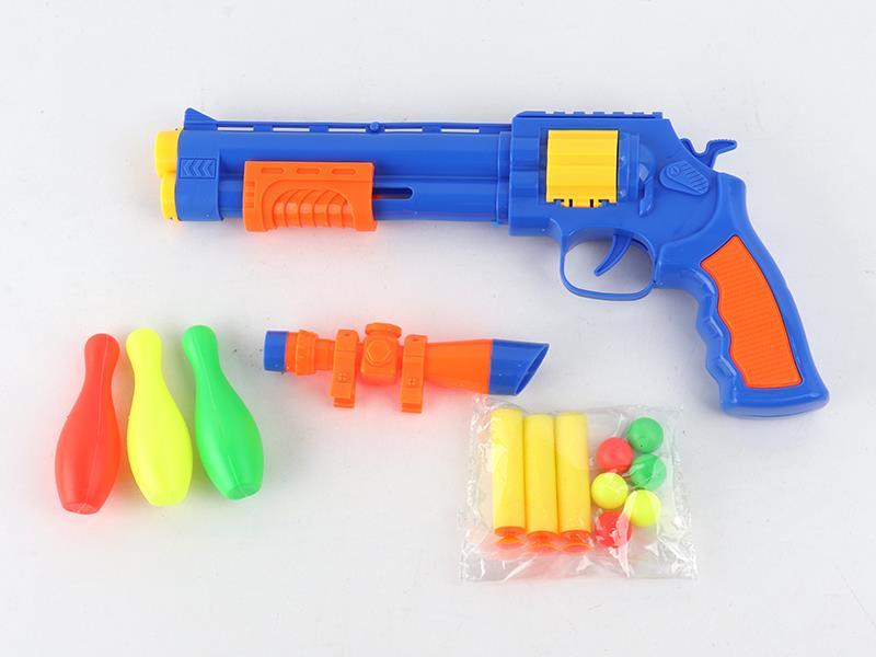 Revolver Soft Bullet Gun+3 Bowling Ball
