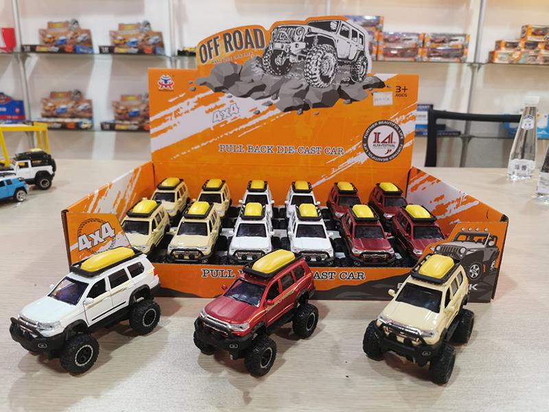 Pull Back Alloy Shock Absorption Toyota Off-Road Vehicle With Sound And Light