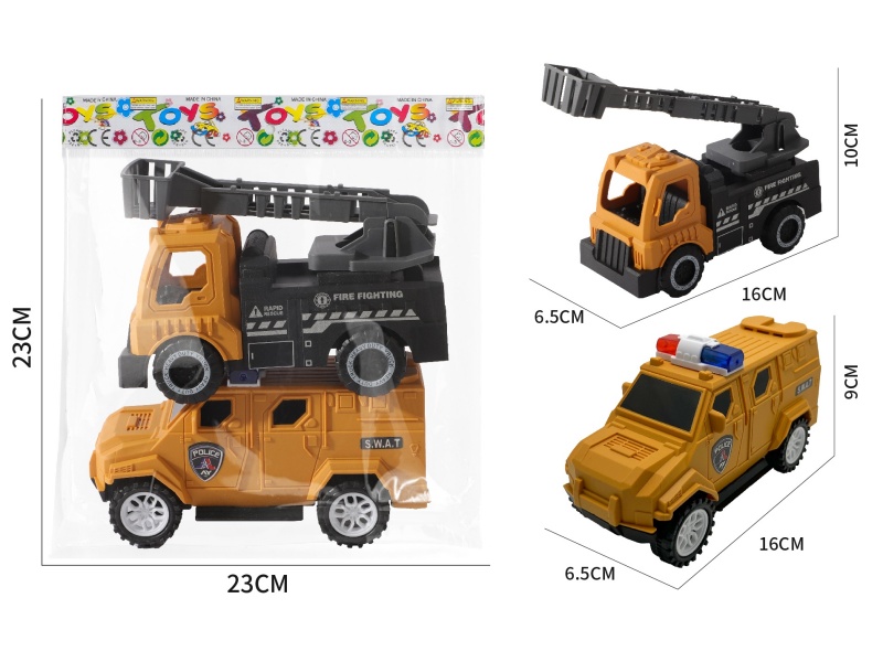 Slide Engineering Aerial Ladder Truck + Police Car