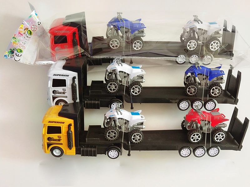 Friction Heavy Truck With Beach Motorcycle