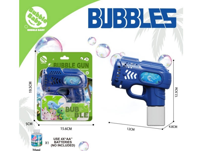 Conjoined Whale Bubble Gun With Light