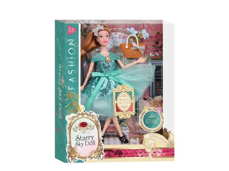 11.5-Inch 11-Joint Modern And Fashionable Princess - With 2 Pieces Of Hairpins - Realistic Bouquet -Lucky Plastic Bag