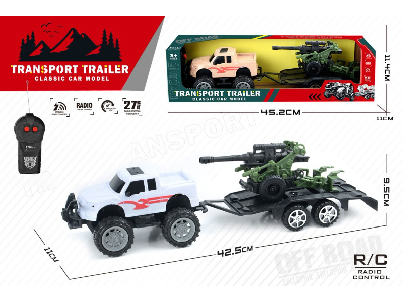 2-Channel Remote Control Off-Road Vehicle Trailer With Cannon(Not Included Batteries)