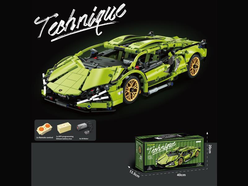1:14 Drift Edition Little Green Bull [English Container Box Size + Lithium Battery Remote Control]1280 Pieces