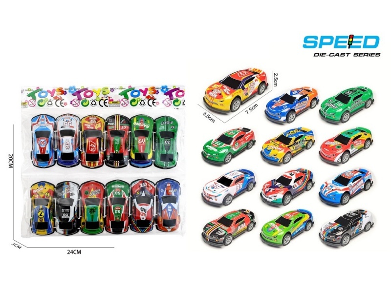 Pull Back Iron Camaro Sports Cars 12pcs