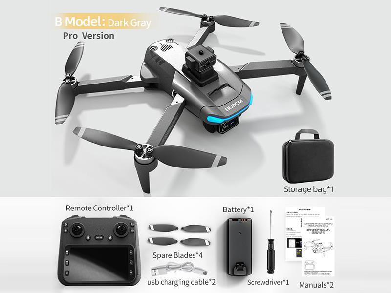 Remote Control Drone Pro Version(Brushless + Obstacle Avoidance + Dual Cameras + ESC + Optical Flow)