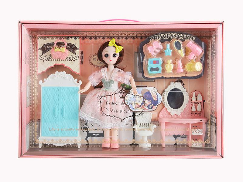 30cm Fashion Doll Wardrobe Dressing Table Adornment Toys Set