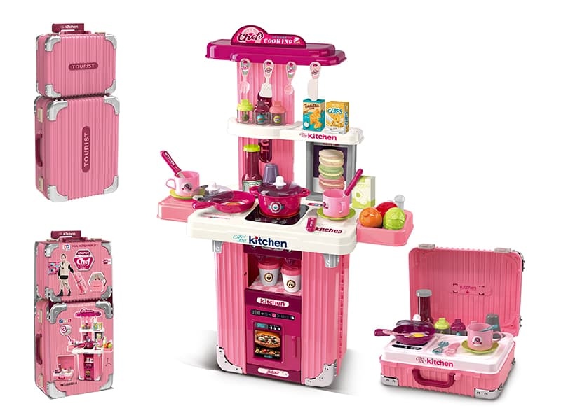 Kitchen Cooking Play Set Trolley Case