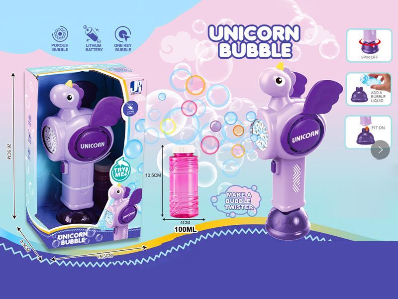 B/O Cartoon Unicorn Bubble Stick