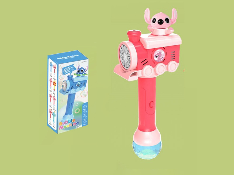 Pink Stitch Automatic Rotating Electric Bubble Stick(Lights And Music)