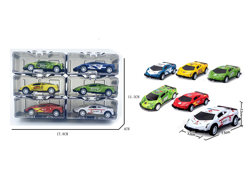 Pull Back Iron Car Storage Box Set