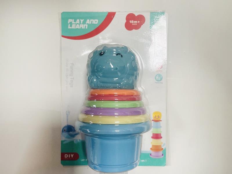 Soft Plastic Animal Stacked Cup Bath Toys