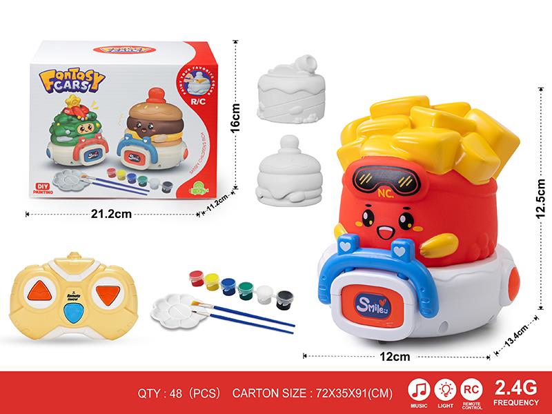 2.4G DIY Painting 3-Channel Remote Control Vinyl Food Car(With Lights And Music) 1 Changing 3