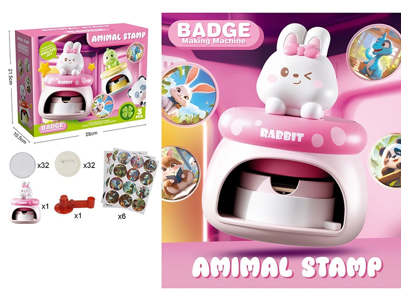 Cartoon Rabbit Badge Machine
